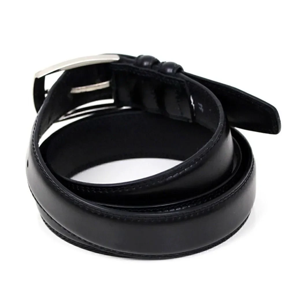 HandCrafted BLACK GENUINE LEATHER 1 3/8